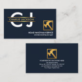 Stijlvolle monogram Gold Placard Handyman Builder Visitekaartje (Voorkant / Achterkant)