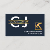 Stijlvolle monogram Gold Placard Handyman Builder Visitekaartje (Voorkant)