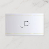 Stijlvolle Monogram Goud Zilver Elegante Sjabloon Visitekaartje (Achterkant)