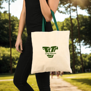 Stijlvolle Monogram Initiaal Camp Bach Groen Tote Bag