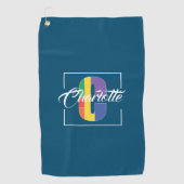 Stijlvolle monogram initiaal gekleurde letter C bl Golfhanddoek (Voorkant)