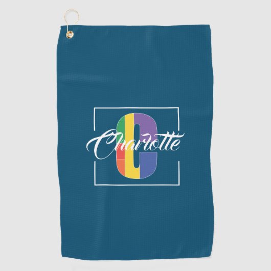 Stijlvolle monogram initiaal gekleurde letter C bl Golfhanddoek (Voorkant)