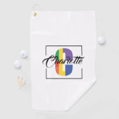 Stijlvolle monogram initiaal gekleurde letter C wi Golfhanddoek (Insitu)