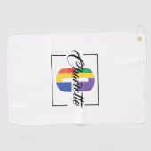 Stijlvolle monogram initiaal gekleurde letter C wi Golfhanddoek (Horizontaal)