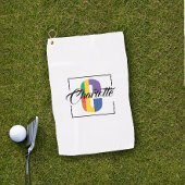 Stijlvolle monogram initiaal gekleurde letter C wi Golfhanddoek