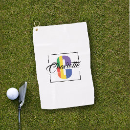 Stijlvolle monogram initiaal gekleurde letter C wi Golfhanddoek