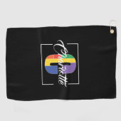 Stijlvolle monogram initiaal gekleurde letter C zw Golfhanddoek (Horizontaal)