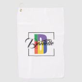 Stijlvolle monogram initiaal gekleurde letter D wi Golfhanddoek (Voorkant)