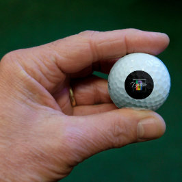 Stijlvolle monogram initiaal gekleurde letter D zw Golfballen