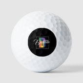 Stijlvolle monogram initiaal gekleurde letter D zw Golfballen (Voorkant)