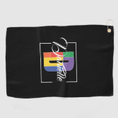 Stijlvolle monogram initiaal gekleurde letter D zw Golfhanddoek (Horizontaal)