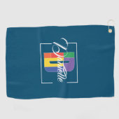 Stijlvolle monogram initiaal gekleurde letter D zw Golfhanddoek (Horizontaal)