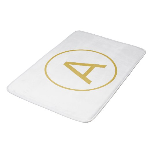 Stijlvolle Monogram Initiaal Letter Gouden Kleur W Badmat (Gekanteld)