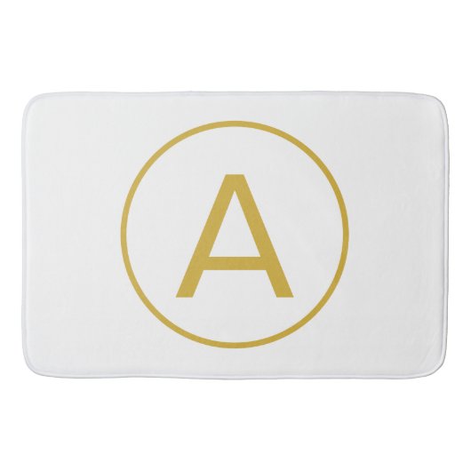 Stijlvolle Monogram Initiaal Letter Gouden Kleur W Badmat (Voorkant)