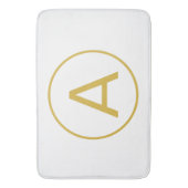 Stijlvolle Monogram Initiaal Letter Gouden Kleur W Badmat (Voorkant Verticaal)
