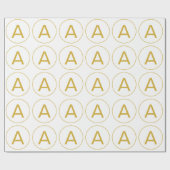 Stijlvolle Monogram Initiaal Letter Gouden Kleur W Cadeaupapier (Vlak)