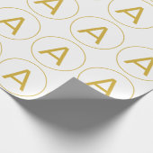 Stijlvolle Monogram Initiaal Letter Gouden Kleur W Cadeaupapier (Hoek)
