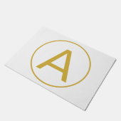 Stijlvolle Monogram Initiaal Letter Gouden Kleur W Deurmat (Schuin)