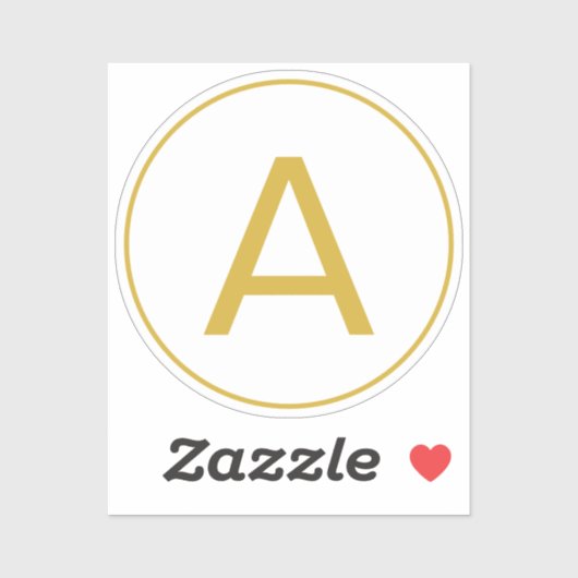 Stijlvolle Monogram Initiaal Letter Gouden Kleur W Sticker (Vel)