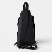 Stijlvolle Monogram Kalligrafie Naam Geel Karamel Sling Bag (Achterkant)