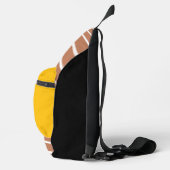Stijlvolle Monogram Kalligrafie Naam Geel Karamel Sling Bag (Rechts)