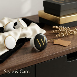 Stijlvolle Monogram Keramische Meubelknop Knop