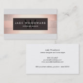 Stijlvolle Monogram koper gestreepte ontwerper Visitekaartje (Voorkant / Achterkant)