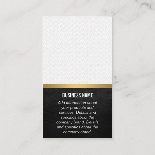 Stijlvolle Monogram Lederen Gouden Trim Visitekaartje (Achterkant)