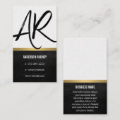 Stijlvolle Monogram Lederen Gouden Trim Visitekaartje (Voorkant / Achterkant)