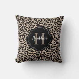 Stijlvolle Monogram Leopard Print Sierkussen