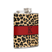 Stijlvolle monogram luipaard afdrukken en rode aan heupfles (Rechts)