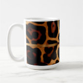 Stijlvolle monogram luipaard print koffiemok (Links)