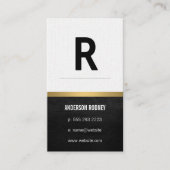 Stijlvolle Monogram met Patroon Lederen Gouden Tri Visitekaartje (Voorkant)