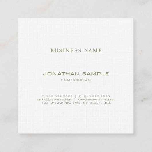 Stijlvolle Monogram Modern Design Trendy Groene Lu Vierkante Visitekaartje (Achterkant)