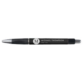 Stijlvolle monogram Modern zwarte taakomschrijving Pen