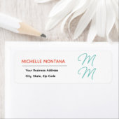 Stijlvolle Monogram Moderne Minimalistische Plain Etiket (Insitu)