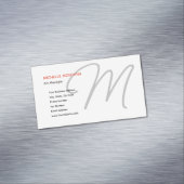 Stijlvolle Monogram Moderne Minimalistische Plain Magnetisch Visitekaartje (Voorbeeld)