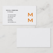 Stijlvolle Monogram Moderne Minimalistische Plain Visitekaartje (Voorkant / Achterkant)