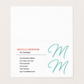 Stijlvolle Monogram Moderne Minimalistische Plain Visitekaartje (Buitenkant ongevouwen)