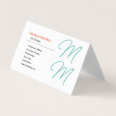 Stijlvolle Monogram Moderne Minimalistische Plain Visitekaartje (Voorkant)