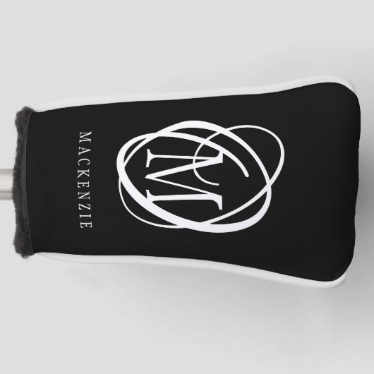 Stijlvolle Monogram Naam Aangepaste kleuren Golfheadcover (Voorkant)