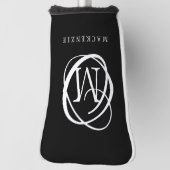 Stijlvolle Monogram Naam Aangepaste kleuren Golfheadcover (Draai 90)