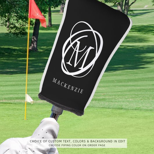 Stijlvolle Monogram Naam Aangepaste kleuren Golfheadcover