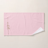 Stijlvolle monogram naam script roze goud handdoek (Handdoek)