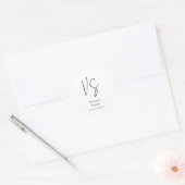 Stijlvolle Monogram Professionele Jouw naam Ronde Sticker (Envelop)