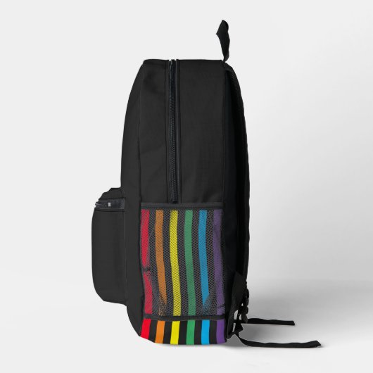 Stijlvolle Monogram Rainbow Pride Stripes Bedrukte Rugzak (Rechts)