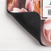 Stijlvolle monogram roze roze roos moderne foto va muismat (Hoek)