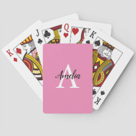 Stijlvolle monogram roze speelkaarten
