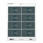 Stijlvolle Monogram Sjabloon Etiket (Full Sheet)