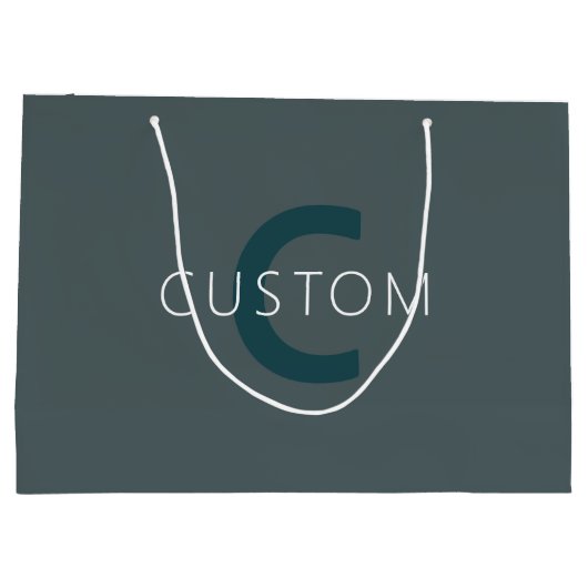 Stijlvolle Monogram Sjabloon Groot Cadeauzakje (Achterkant)